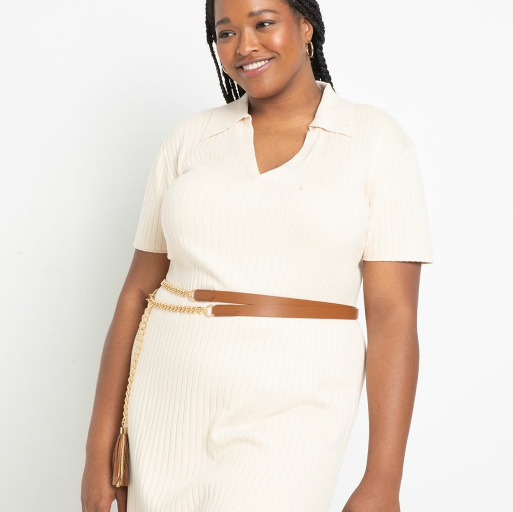 Leather and Gold Chain Belt